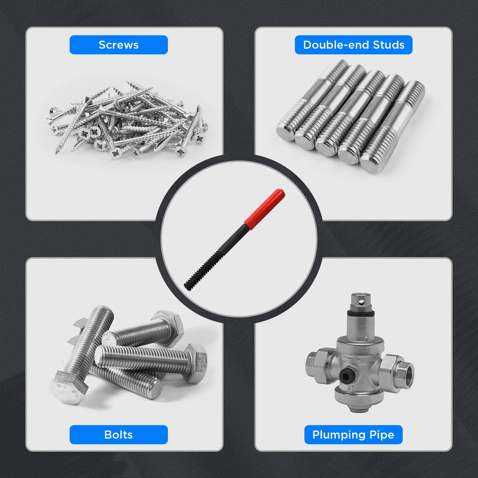 MRCARTOOL Restaurador de Roscas Métricas Kit de Reparación de Roscas Métricas Universal Juego de Herramientas para Reparar con Matrices, Machos y Limas de Roscar
