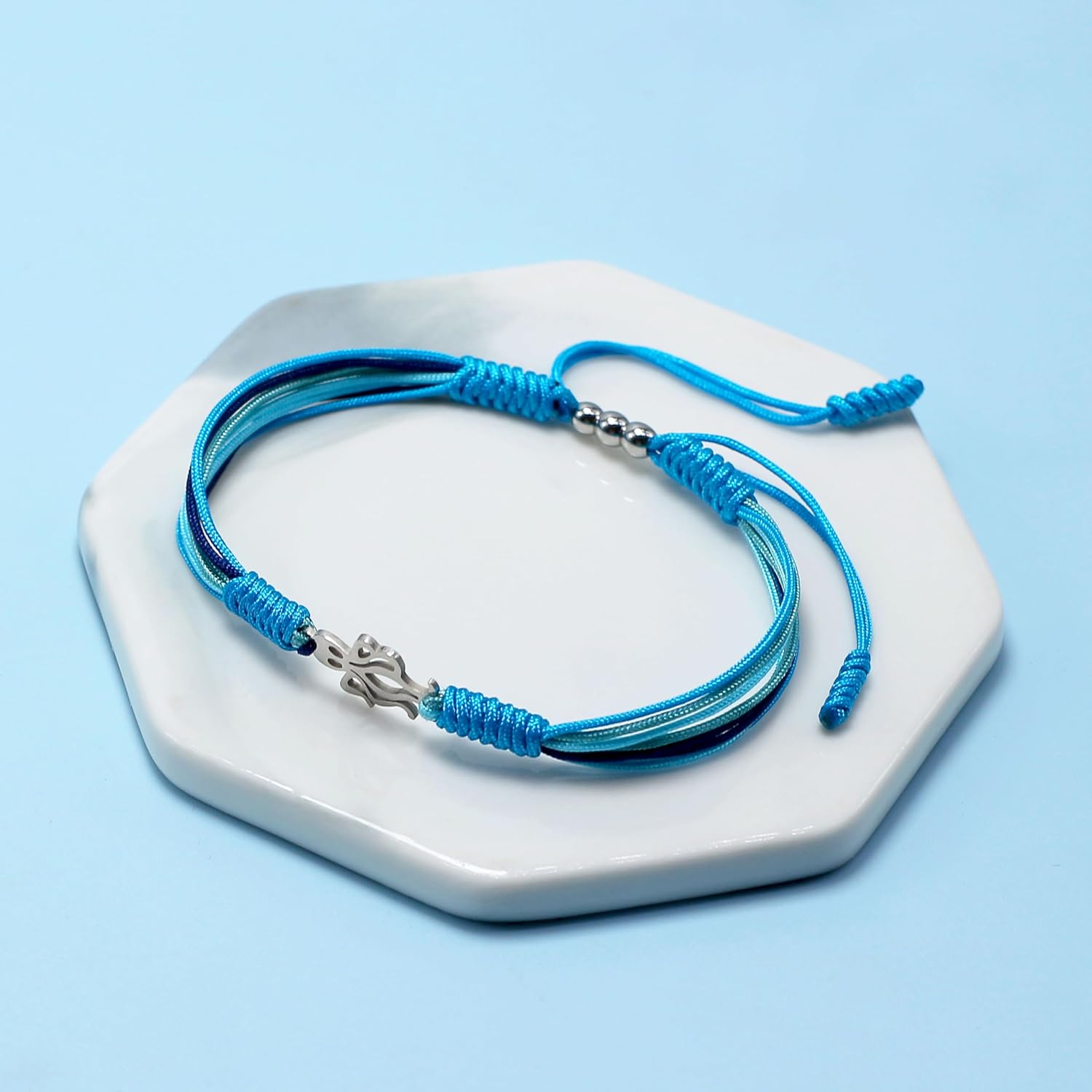 Under The Sea Blue Marine Luck and Protection Tibetan Bracelet, Surfer String Wrap for Men, Women, Forever Love Friendship