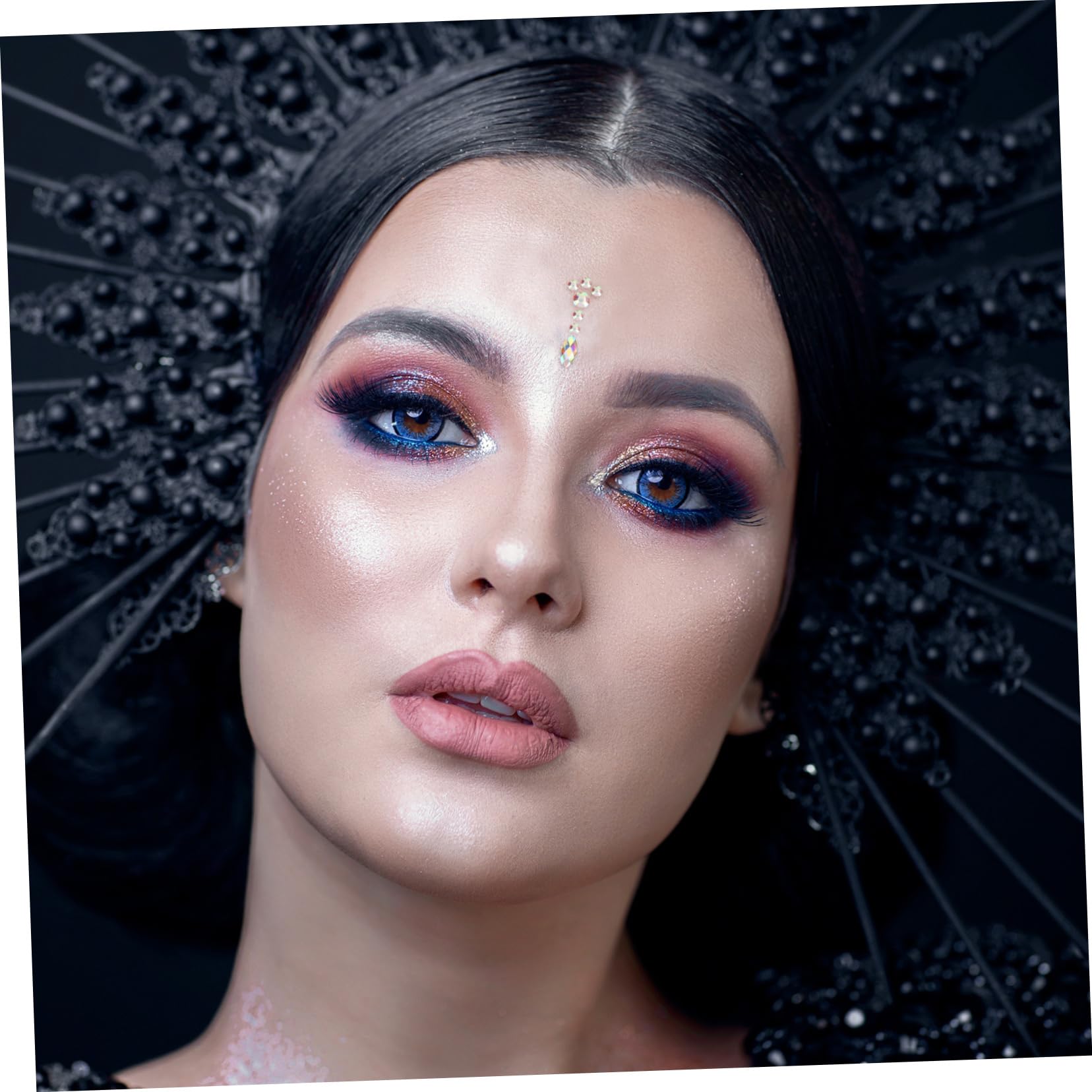 FOMIYES Juego de 4 Pegatinas de Gemas Faciales para Maquillaje de Imitación para Mujer para Ojos 7 Hojas X 4