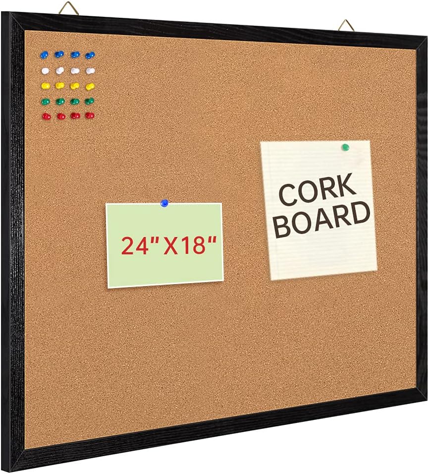WOPPLXY 4 Packs 12"x12" Square Cork Board with Black