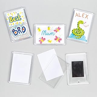 Baker Ross E6826 Make Your Own Magnet Kit— Ideal for Kids to Decorate, Arts and Crafts, Gifts, Keepsakes and More (Pack of 6), White, 6 Pack