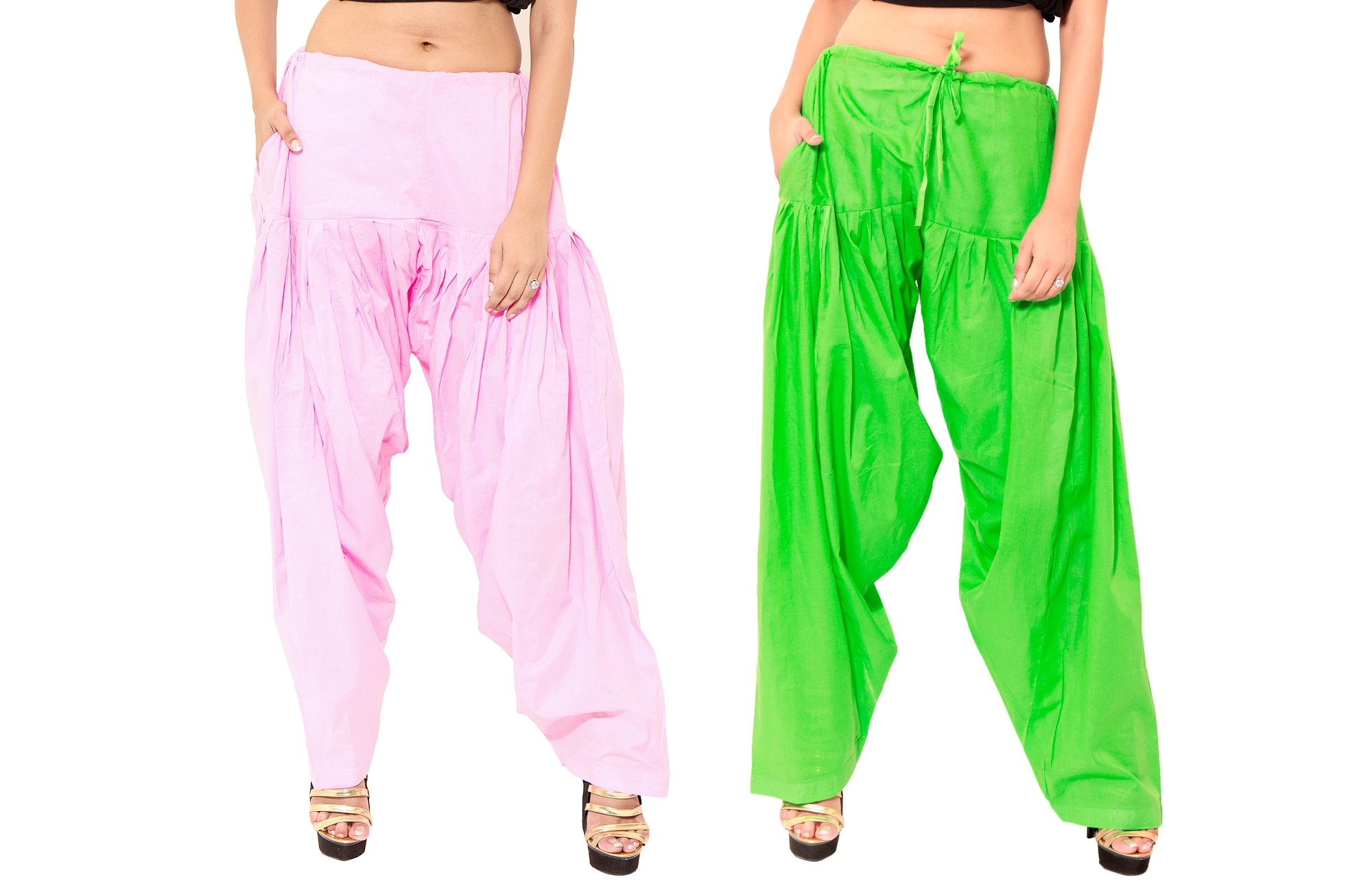 Zaributi Cotton Full Patiala Combo Pack of 2 Multicolour