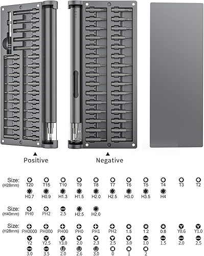 Miniatura 4 de Mini destornillador eléctrico - Juego de destornilladores de precisión inalámbricos pequeños de 3.7 V - 55 puntas de precisión y luz LED y