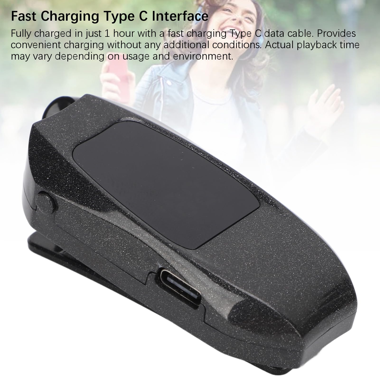 Jectse Cuffia Senza Fili Retrattile, Auricolare Cordless Stereo Bluetooth V5.3 Cuffie Aziendali, Cuffia Vivavoce con Riduzione del Rumore per Computer, Telefono, Tablet (Orecchio singolo)