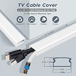 TV Cable Hider Wall 63in White Wire Cover for Wall Paintable Cord Cover Kit | 4 x L15.7in W0.98in H0.5in, Cord Covers for TV on Wall, Hide Cords Wall Mounted TV, Cord Concealer Channel