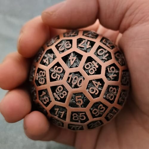 Miniatura 4 de Dados gigantes de metal hueco D100 de lados DND D&D d100-Sided Dice Faucet RPG Polyhedra MTG Pathfinder Game Digital Teaching Dice Accesorios Enviar