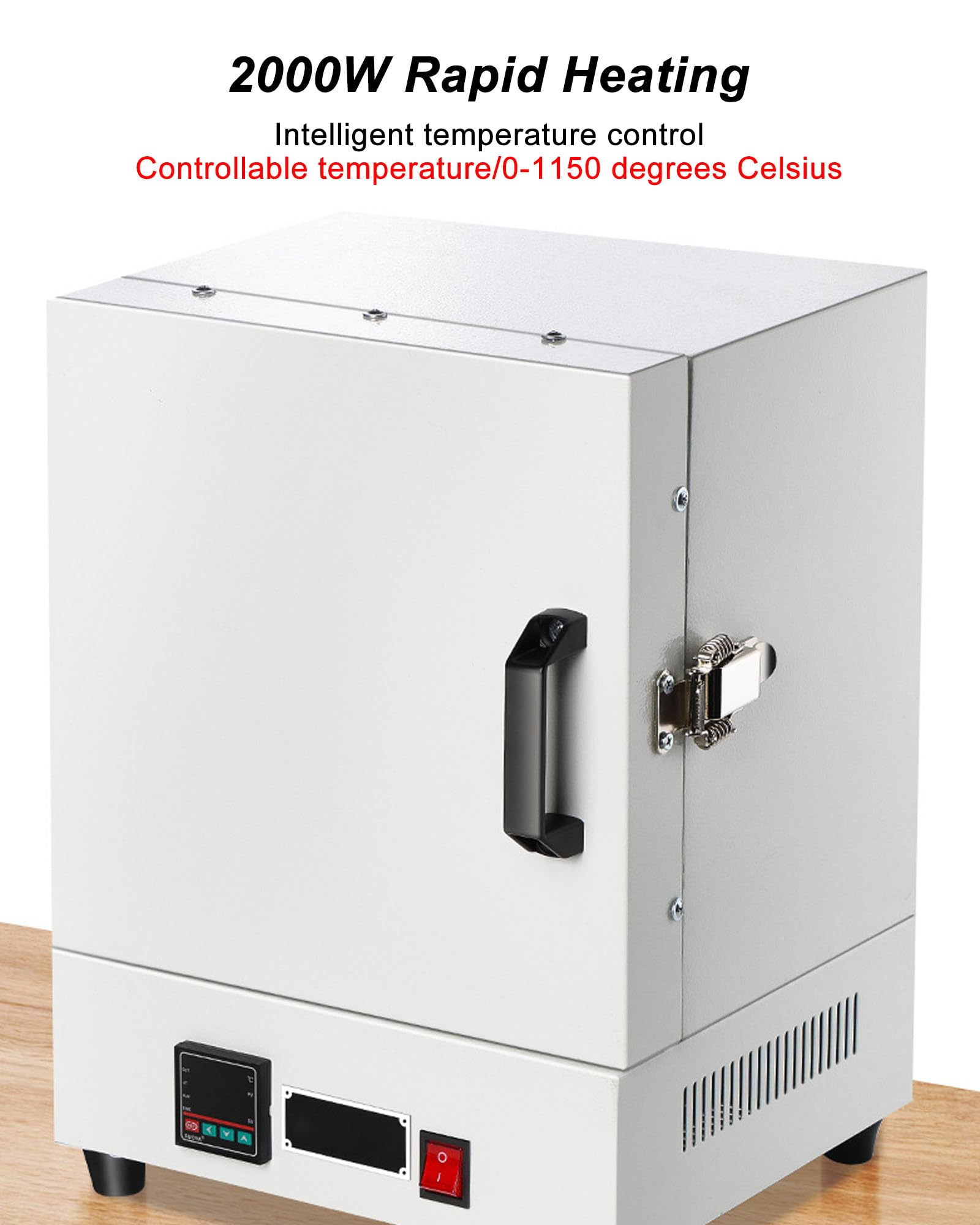 Horno de mufla calefactora de cuatro lados de 2000 W, máximo 1150 °C, sinterización a temperatura constante, for horno de fundición y tratamiento térmico