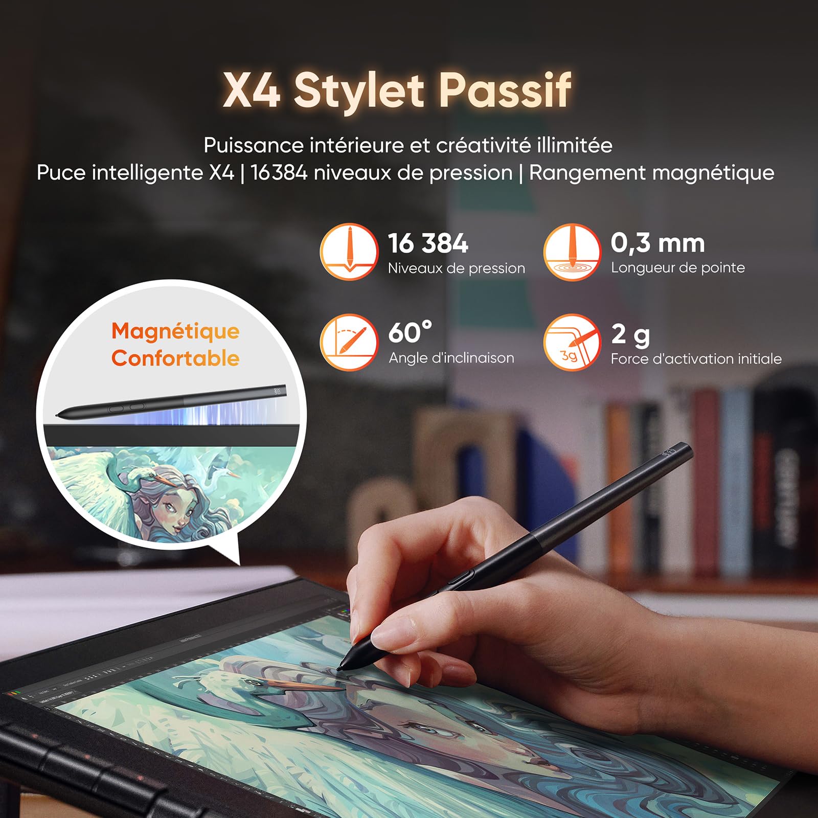 XPPen Artist 16 3rd (Édition 2026) Tablette Graphique Dessin Écran 15,4 Pouces avec Molette X-Dial, 8 Raccourcis, X4 Stylet à 16384 Niveaux