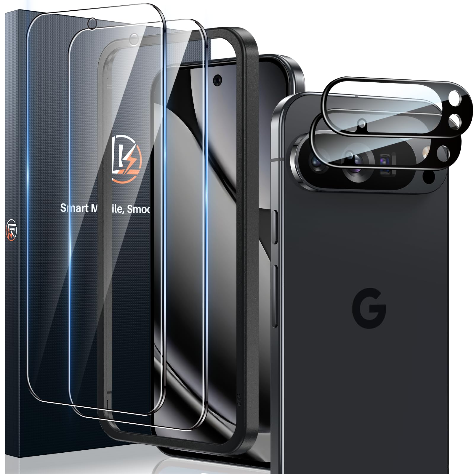 Natbok Protection Écran Verre Trempé Pour Google Pixel 10 Pro XL – 2+2 Pièces, Dureté 9H, Compatible Empreinte