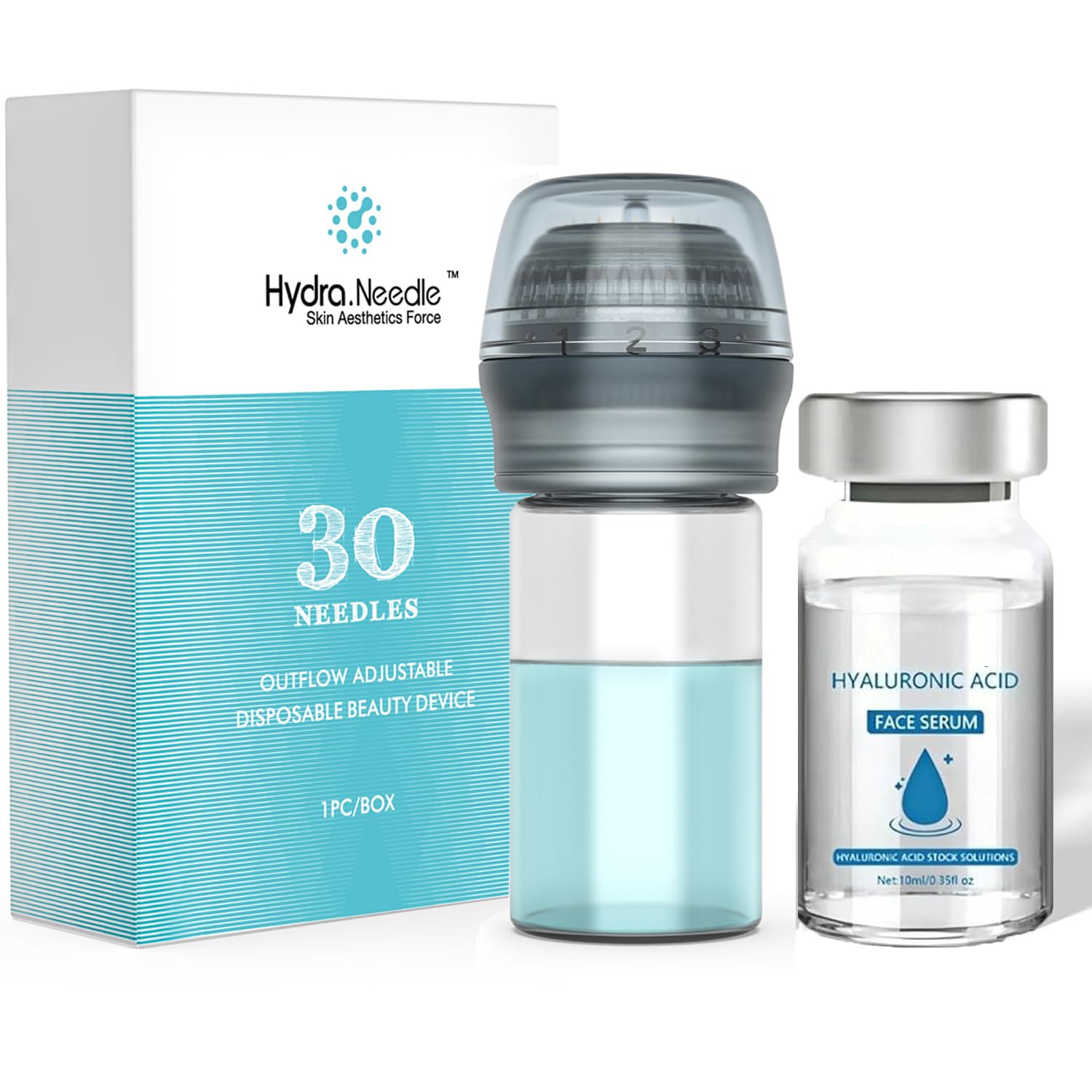 Serum Applicator Hydra Microneedling Stamp Hyaluronic Acid serum Derma Roller Use Home Beauty Tool for Face and Body