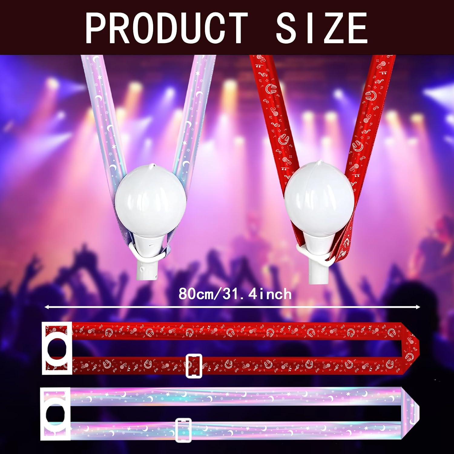 2pcs Universal Concert Lightstick Accessories with Adjustable Single-Shoulder Straps （Pink & Blue, K-pop Lightstick Holder & Crossbody Strap, Compatible with Most Light Sticks image 2