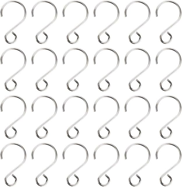 Dadabig 160 PCS S Shape Hooks, Stainless Steel Hook Small Ornament Hook DIY Jewelry Accessories for Crystal Bead Curtain Christmas Tree Baubles Decoration