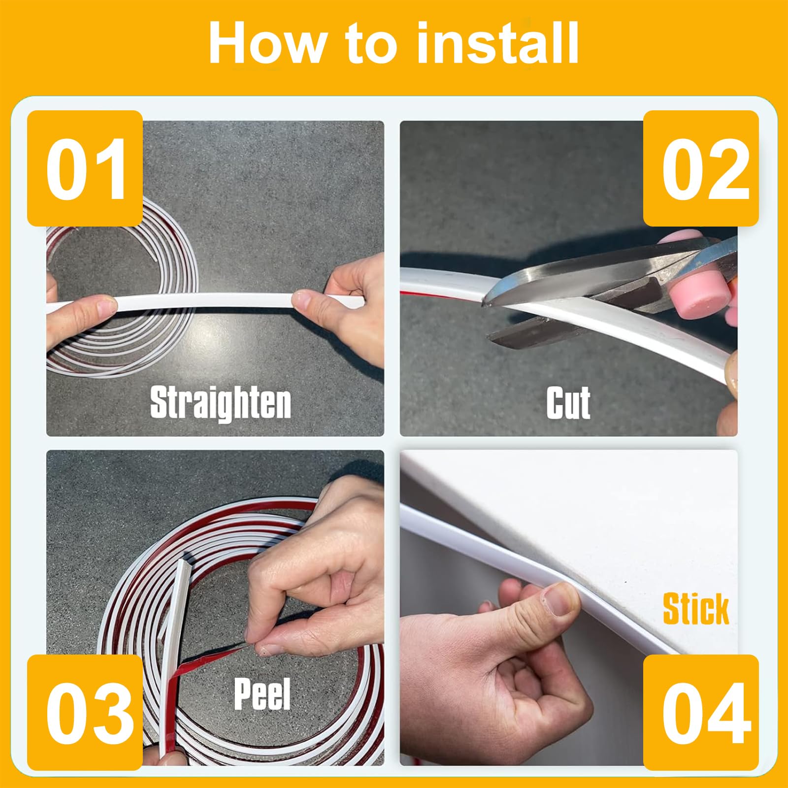 Flexible Zierleiste 6m Selbstklebend - TPE Winkleiste Für Decken Und Wände