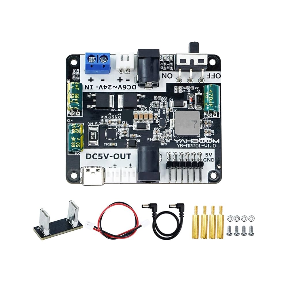 Amazon.co.jp: Yahboomラズベリーパイ5電源拡張ボードロボット