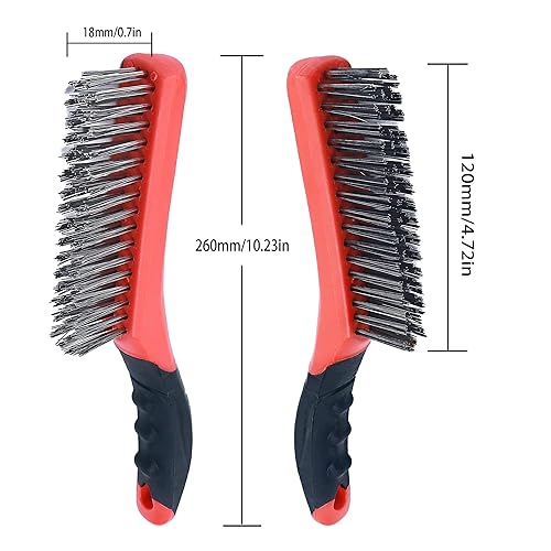 Miniatura 2 de Juego de cepillos de alambre para raspar, agarre suave para el óxido, la suciedad y la limpieza de pintura con limpieza profunda (14, 14 piezas, 5