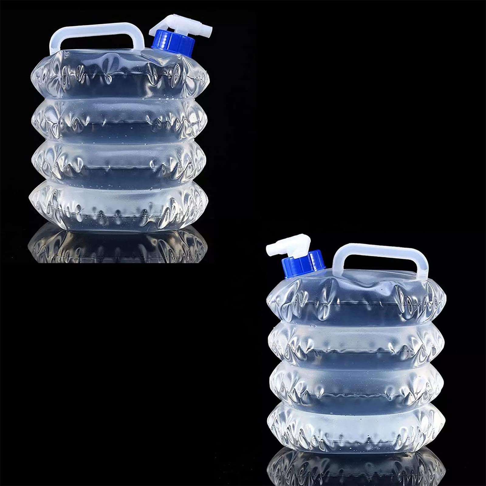 Contenedor de agua plegable, sin BPA, portátil, para camping, con grifo, cubo de agua plegable para actividades al aire libre, picnic, fiesta, barbacoa, pesca