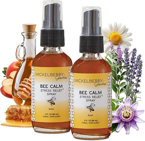 Bee Calm Spray, alivio natural del estrés para niños y adultos, equilibrio natural del estado de ánimo, 2 onzas (paquete de 2)