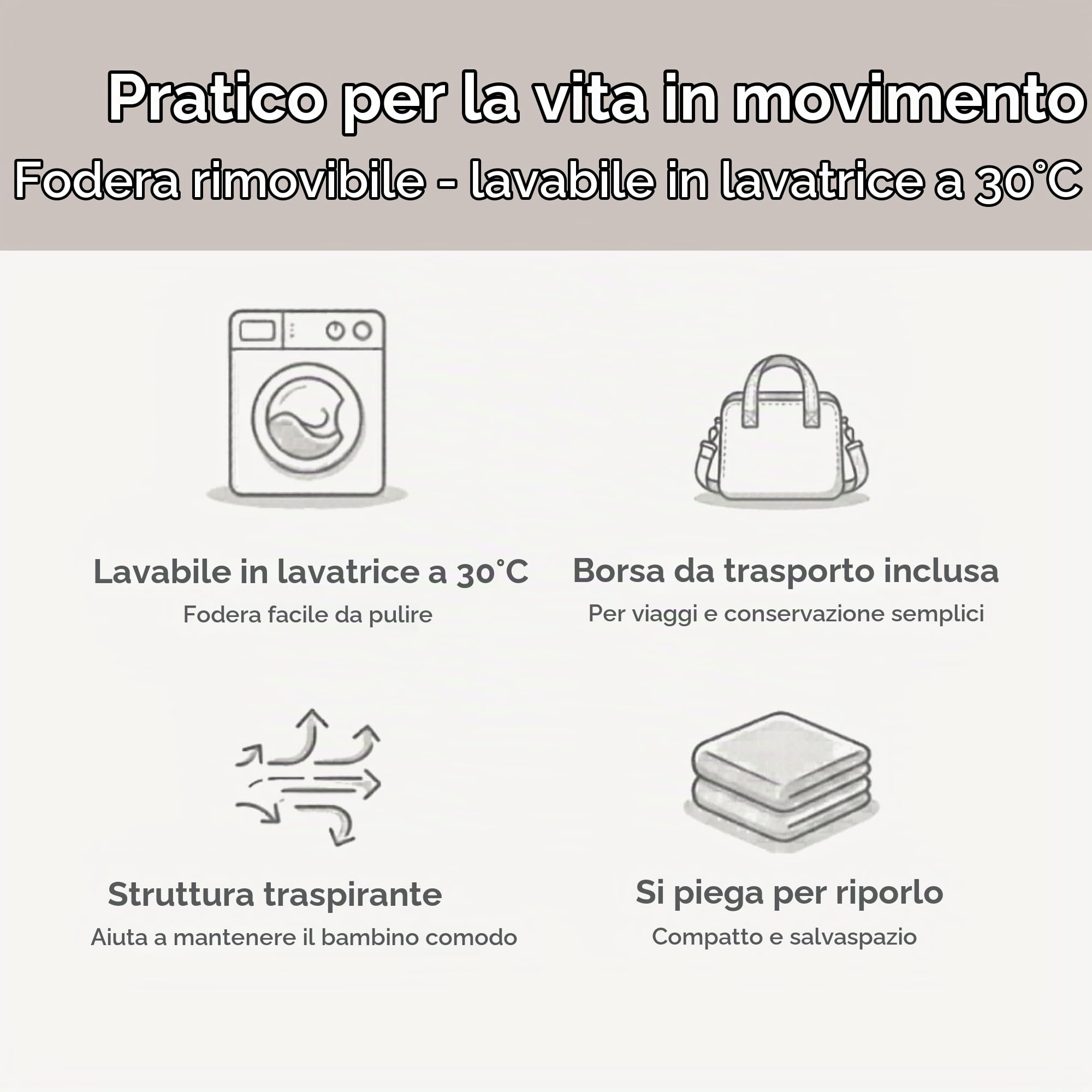 Baby Elegance Materasso per lettino da viaggio, 70 x 100 x 3 cm, design pieghevole in fibra ecologica, fodera, borsa per il trasporto, costruzione traspirante, nucleo di supporto