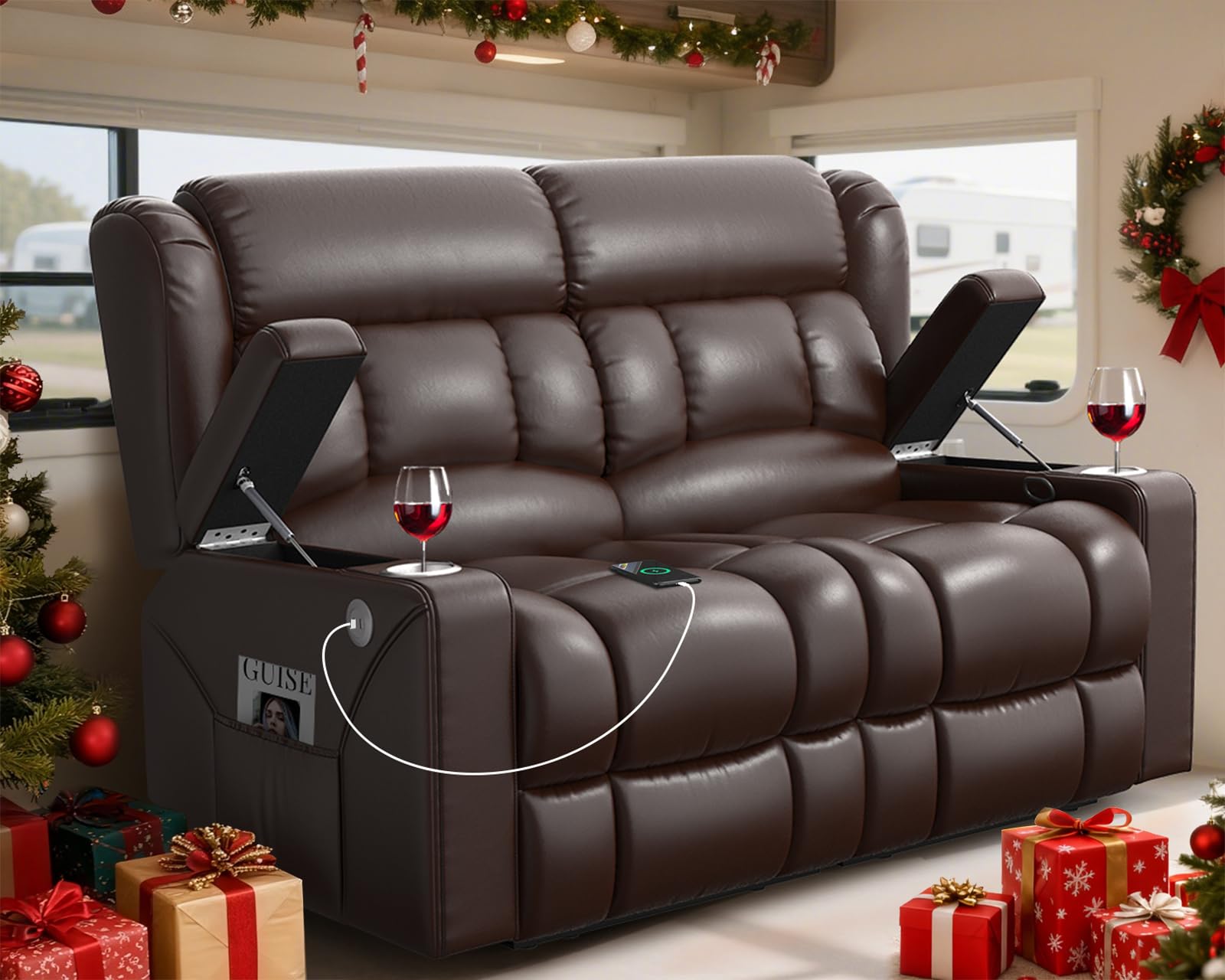 MisUMis RV Loveseat Recliner Sofa