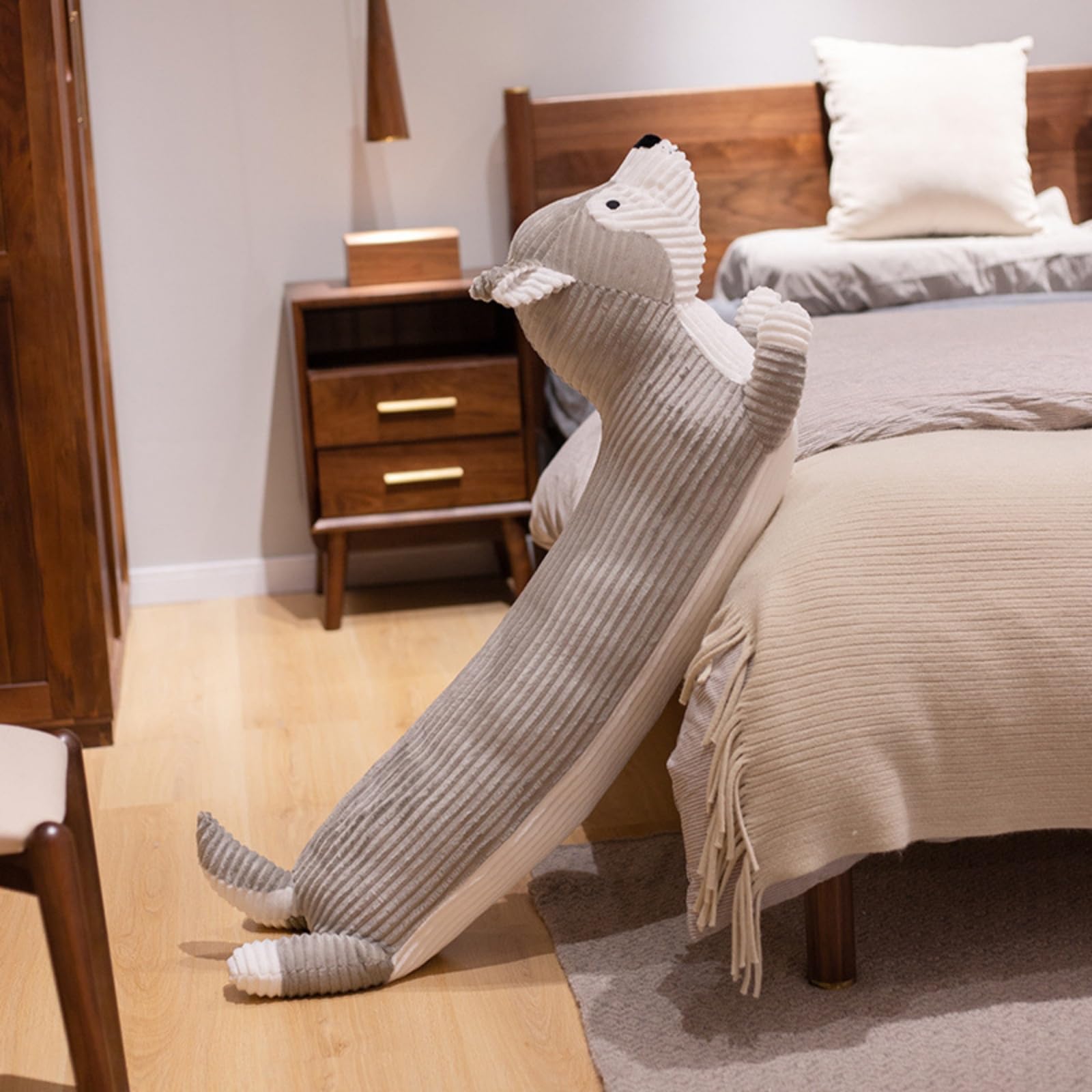 Dachshund Plush Toy, Cuddly Sausage Dog Stuffed Animal, Dachshund Long Plush Pillow, Life-like Stuffed Throw Cushion, Soft Dog Sleeping Pillow for Lounging Napping Sofa Cushion Decor (Gray,120cm)