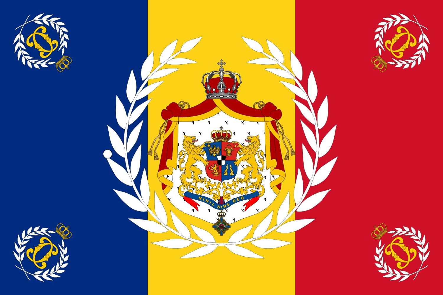 Drapeau armée roumaine XL grand format 1902 et étendard militaire roumain historique de collection