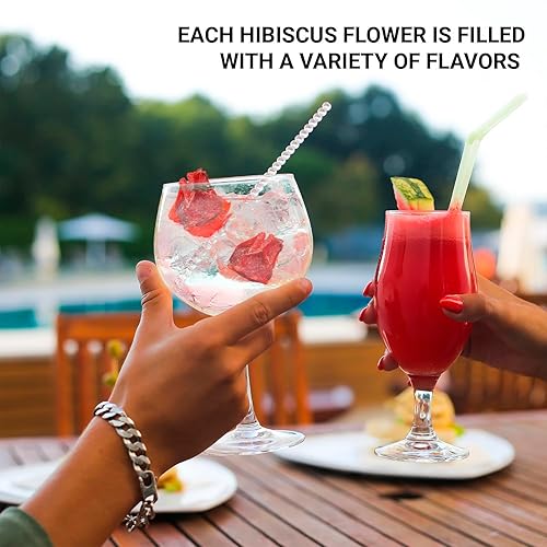 Miniatura 8 de WOODCHA Roselle, hibisco confitado, flores comestibles secas, flores comestibles de hibisco, decoraciones para tartas, alimentos de hibisco, flores