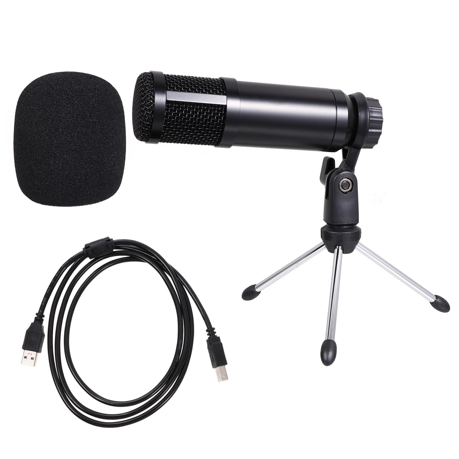 1 Zestaw Mikrofonów USB z Regulowanym Statywem Do Komputera Idealny Do Karaoke Nagrywania Transmisji Żywo Oraz Rozmów Głosowych Niskoszumny Stabilna Jakość Dźwięku