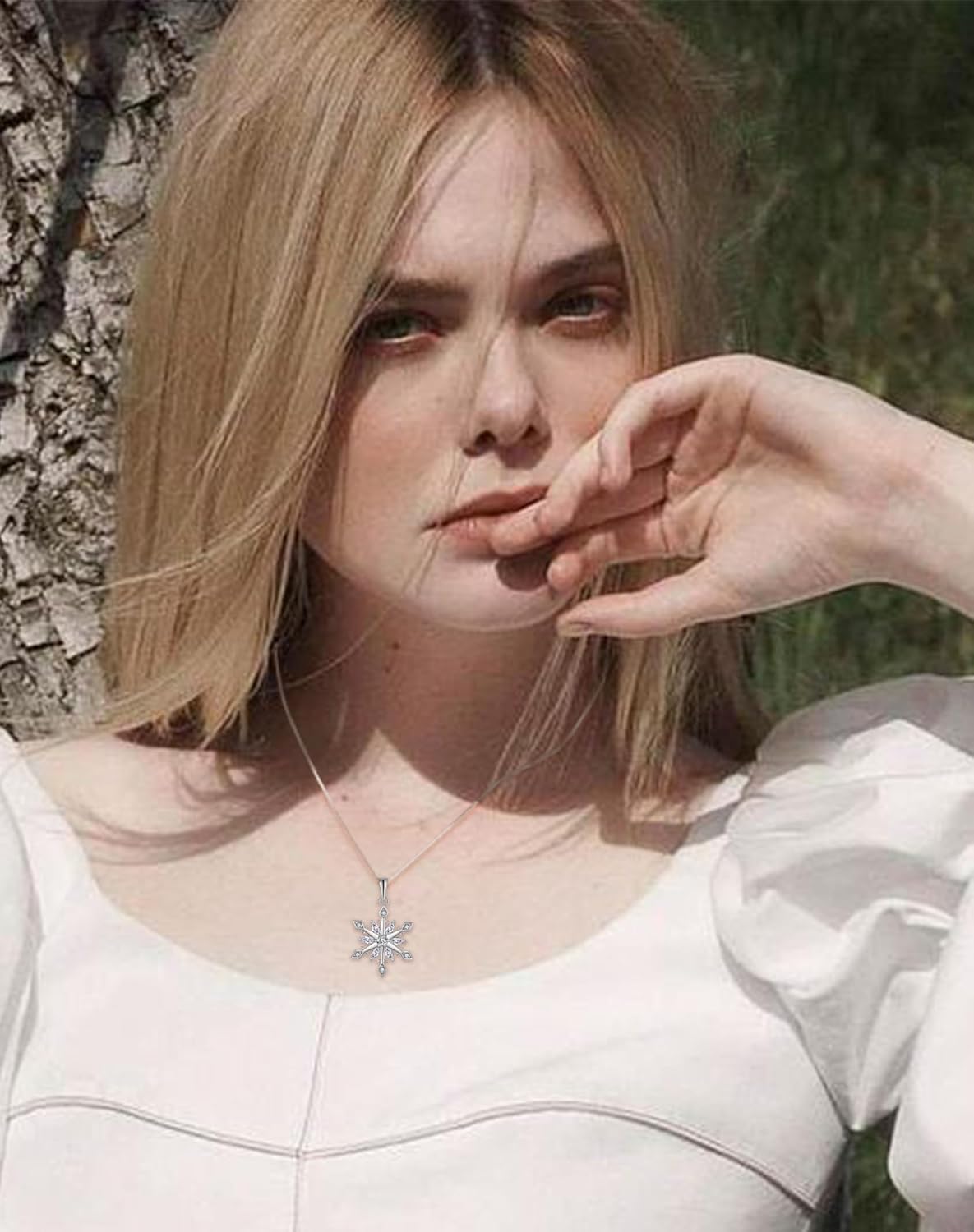 Snowflake Necklace 925 Sterling Silver Freshwater Pearl Pendant Birthstone Winter Jewelry for Women - Image 4