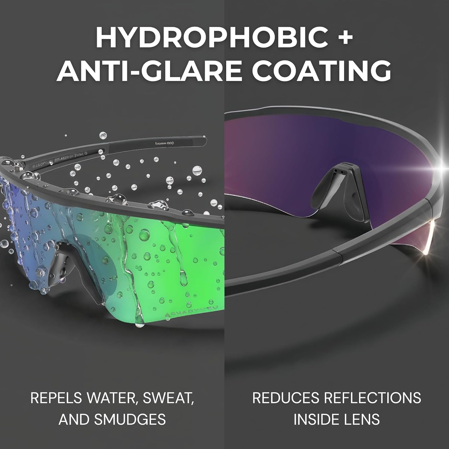 ShadyVEU AERROW SD Half Frame Sports TR90 Polarized Super Dark UV400 Mens Womens Sunglasses, Red Yellow