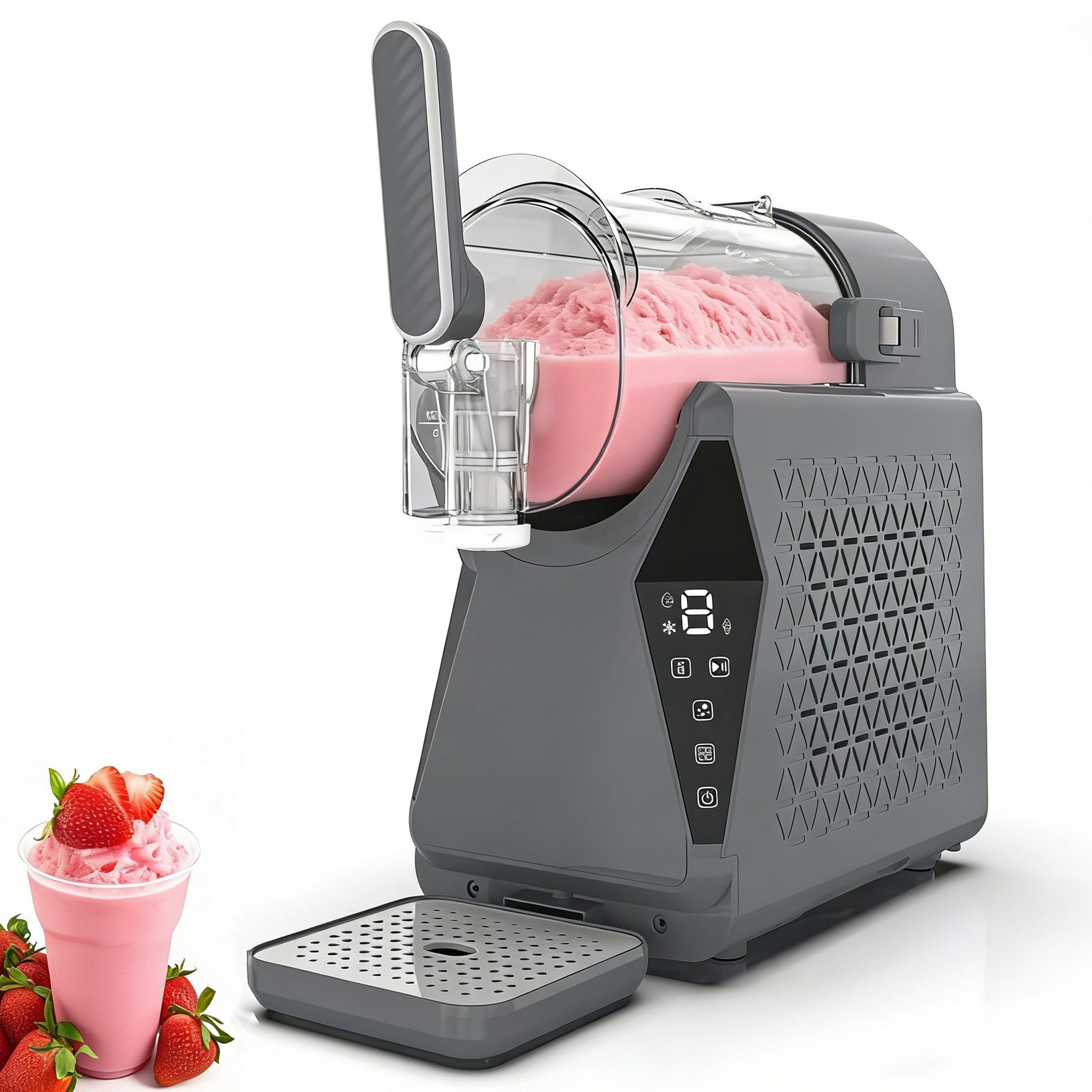 Máquina de Bebidas Congeladas Profesional, Máquina de Granizado, Dispensación Rápida de Hielo, Salida Suave, Puede Hacer Smoothies, Batidos, Cócteles Congelados, Helados, Adecuada para Cocinas