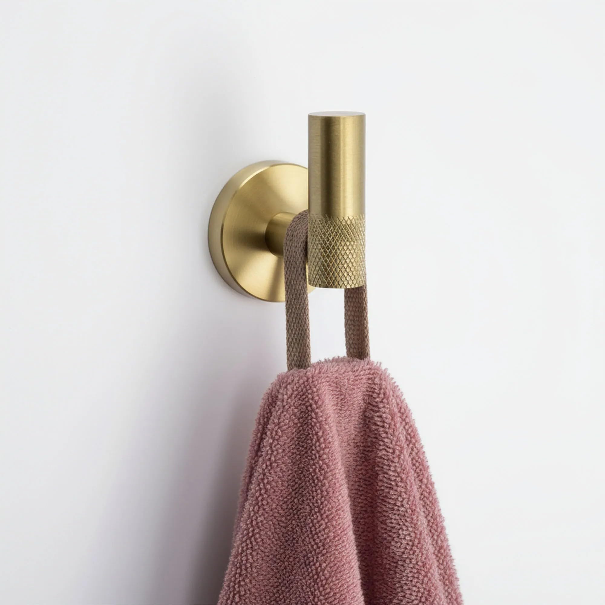 Rea - Juego de Perchas de baño Grid 4 Piezas - Oro Cepillado - Metal - 60 x 8,5 x 5 cm