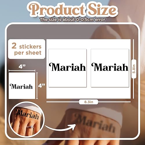 Miniatura 4 de Tatuaje temporal personalizado para adultos con nombre de texto personalizado, adhesivo de tatuaje falso para mujeres y hombres, tatuaje con nombre