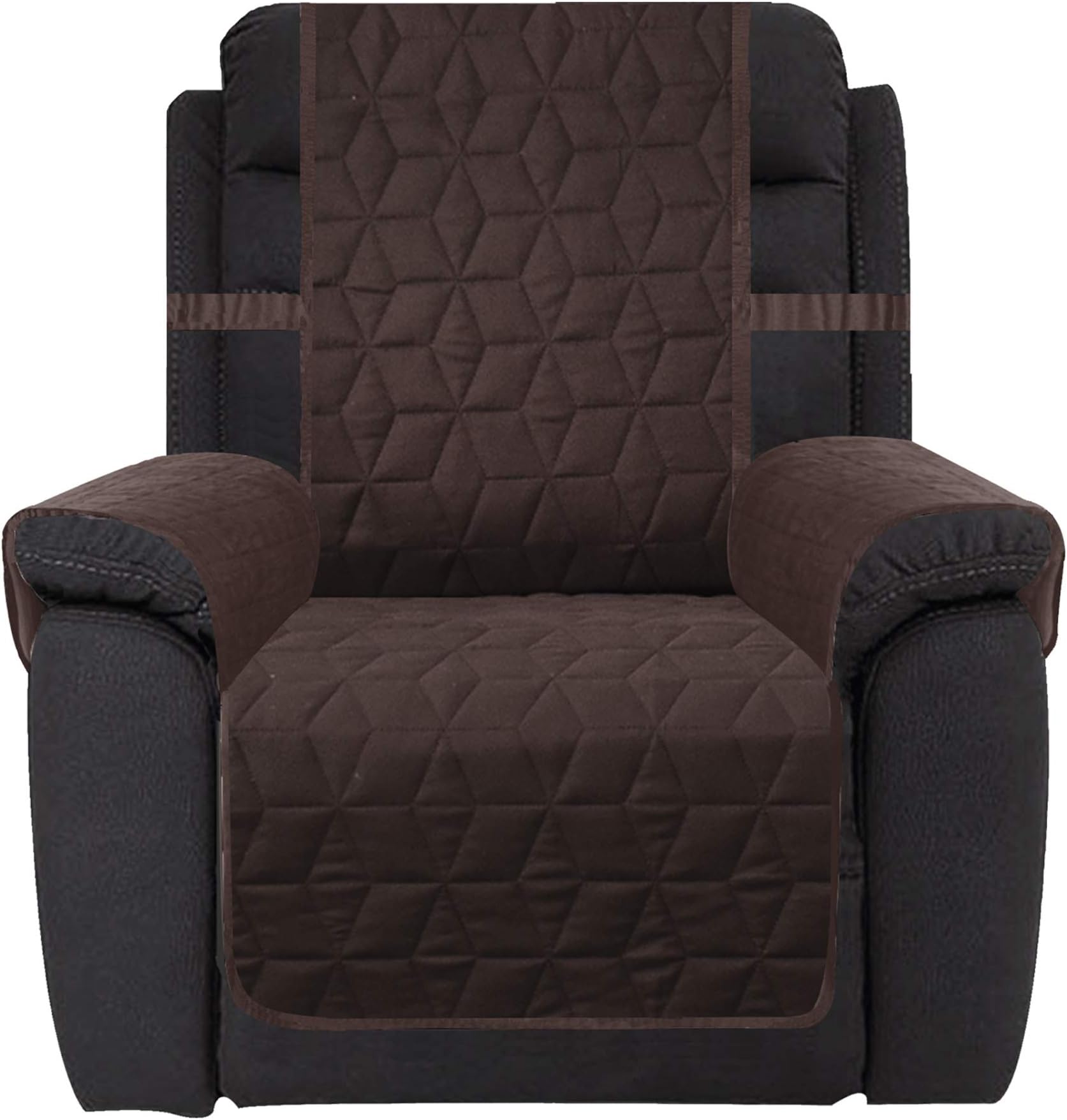 Ameritex Waterproof Nonslip Recliner Cover Christmas Decor Stay in Place, Dog Couch Recliner Cover Furniture Protector for Pets and Kids (Chocolate, 23'')