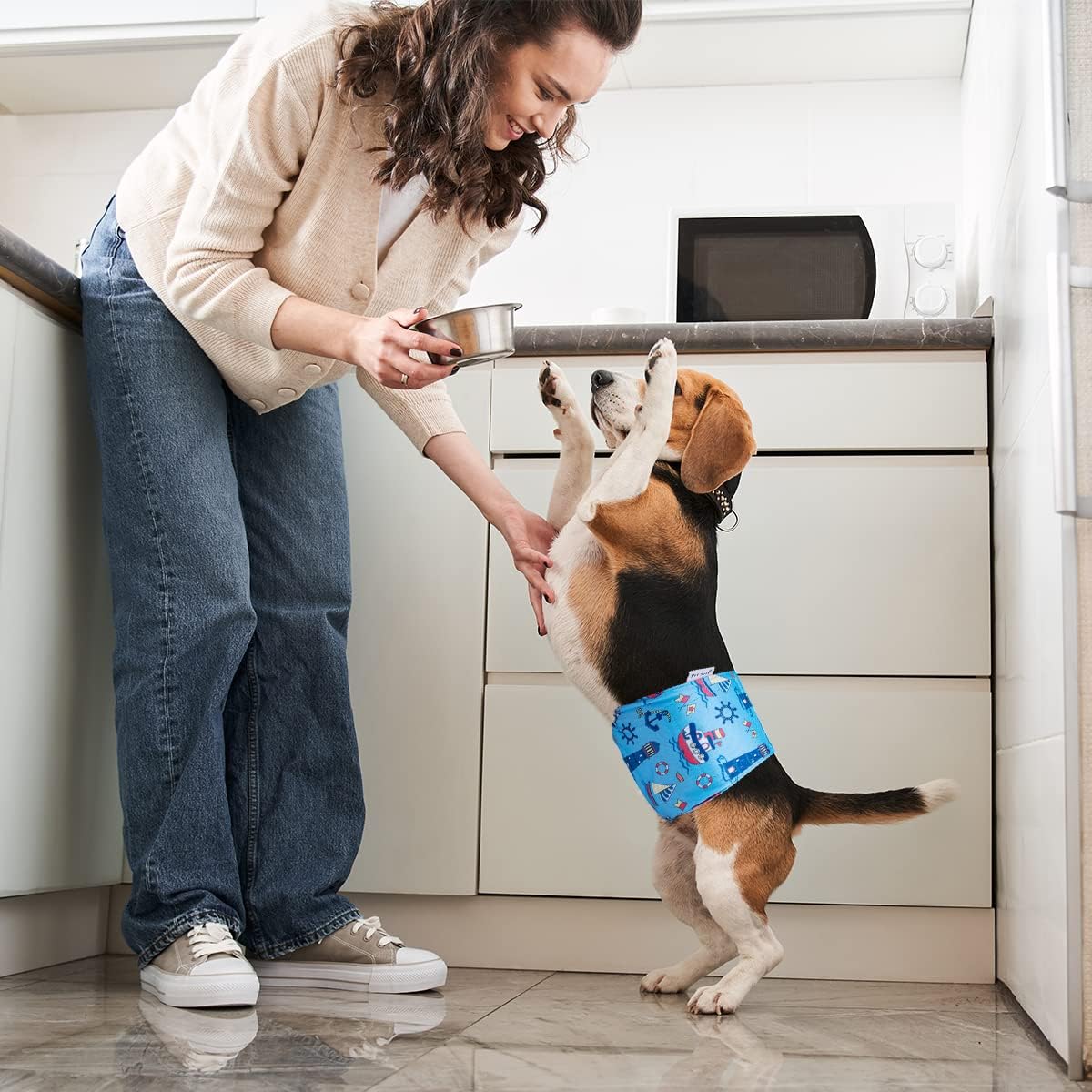 Pet Soft Dog Belly Bands - Washable Dog Diapers Belly Band for Male Dogs, Reusable Male Dogs Wraps 3pack for Doggy Puppy (Sailor, XL)