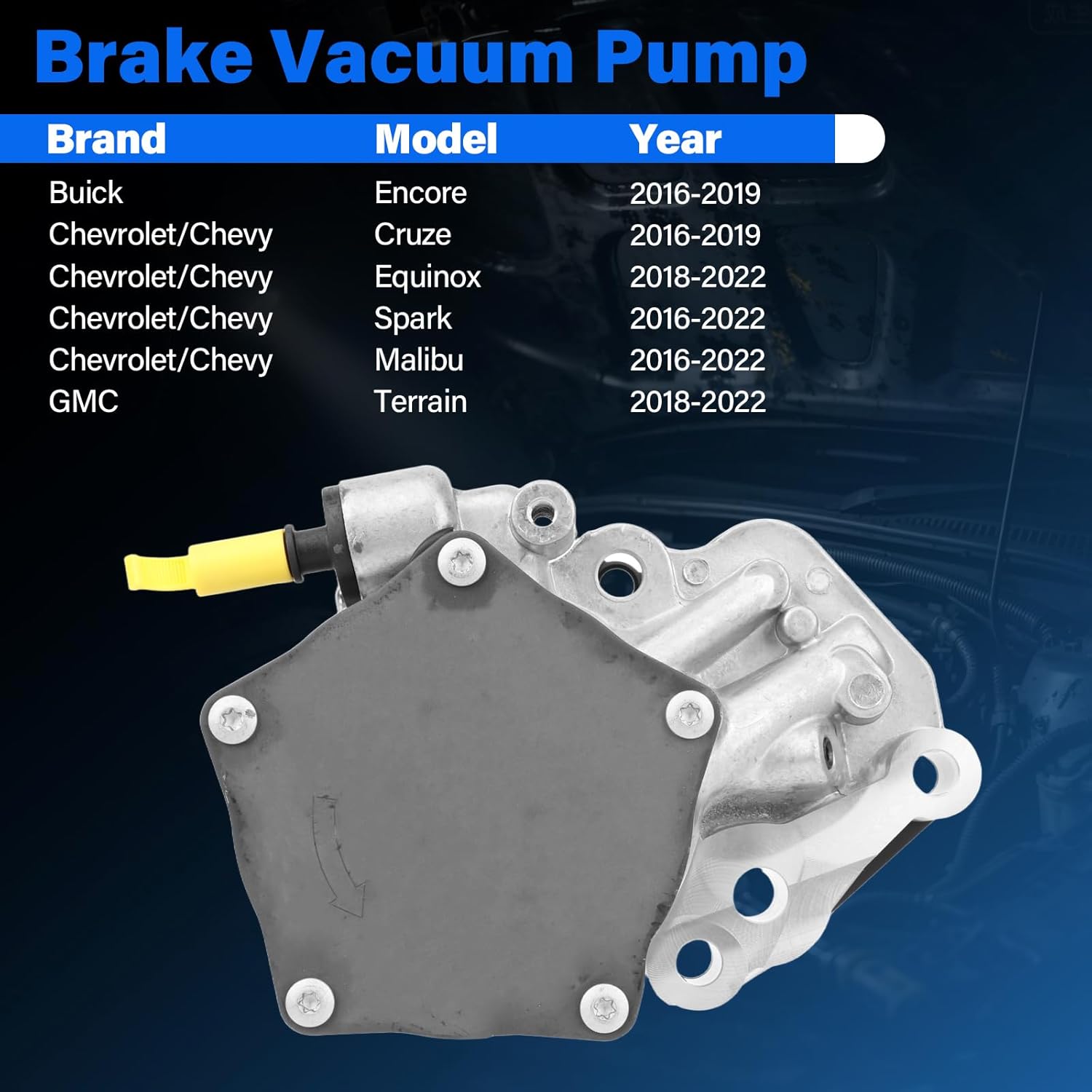 12684050 Brake Vacuum Pump OE Replacement with Gasket for 2016-2022 Chevy Cruze Malibu Equinox Spark Trax, GMC Terrain, Buick Encore 1.4L/1.5L, Replaces 12662789 702551330 VCP184