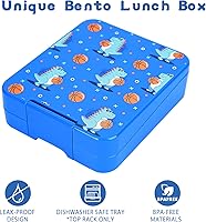 Vista 3 de Lonchera Bento para niños con termo de sopa de 10 onzas, recipientes de almuerzo a prueba de fugas con 4 compartimentos, tarro térmico