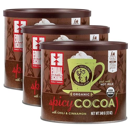 Equal Exchange Cacao picante orgánico, 12 onzas (paquete de 3)