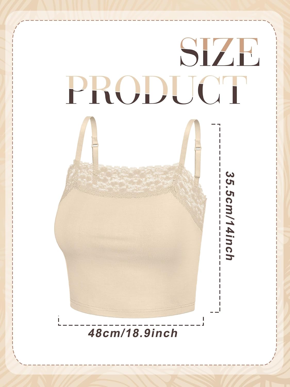 Bencailor 6 Pcs Women's Lace Camisole Spaghetti Strap Bralettes Crop Tops Half Cami Bandeau Tank - Image 3