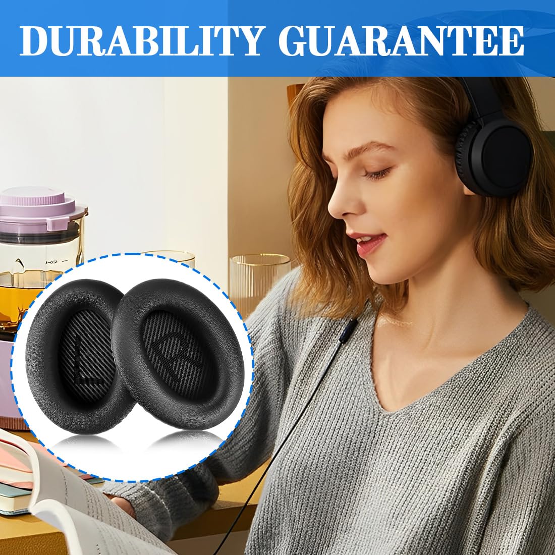 Cuffie di Ricambio per Cuffie Bose, Cuscinetti Auricolari di Ricambio per Bose QuietComfort QC SE/ QC15/QC25/QC35/QC35II/QC45/AE2/AE2i/AE2w/SoundTrure/SoundLink, Installazione