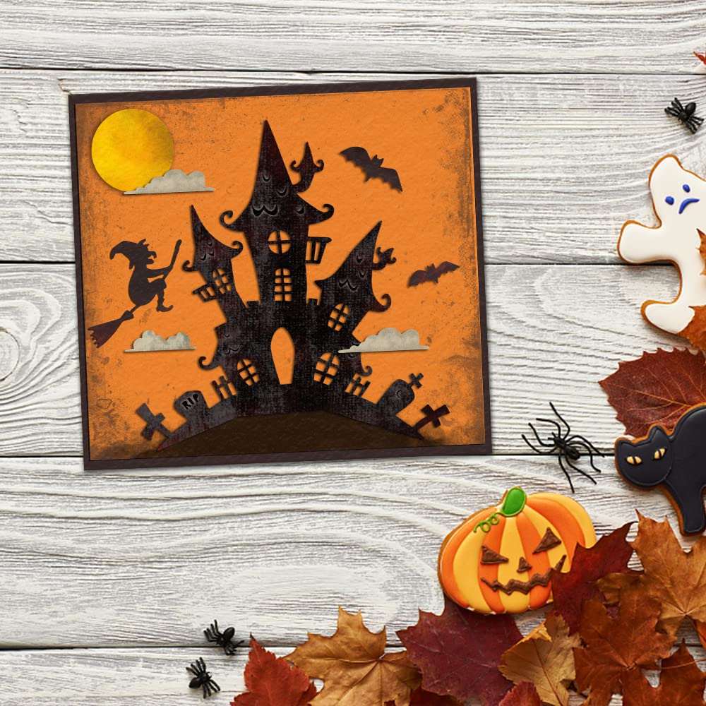 Heureppy Halloween wykrojniki do domu, wykrojniki do tworzenia kart, tło do domu, nietoperze, wytłaczanie, szablon, narzędzie, DIY, scrapbooking, album fotograficzny, rękodzieło, materiały dekoracyjne