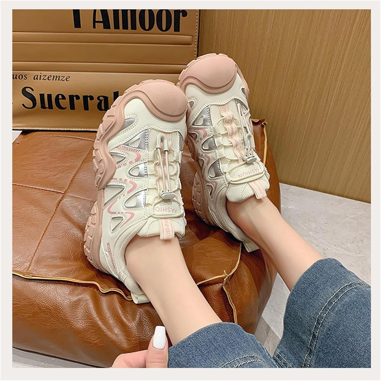 Women's Hiking Shoes, Reinforced Sole Pattern & Breathable Upper, Comfortable Footwear for Daily Hiking, Work & Casual Outings, Versatile Matching