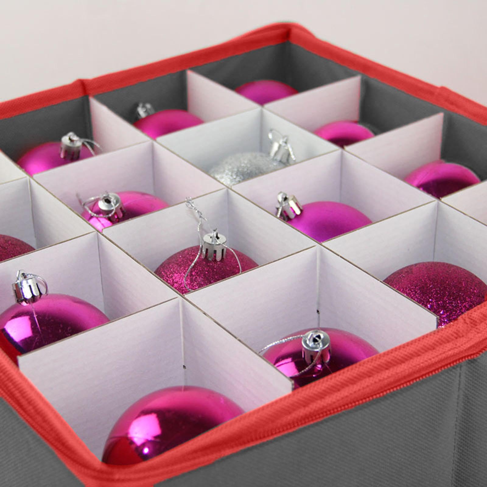 Faltbare Aufbewahrungsbox für Weihnachtsschmuck mit 64 Fächern,4 Lagen,Vliesstoff