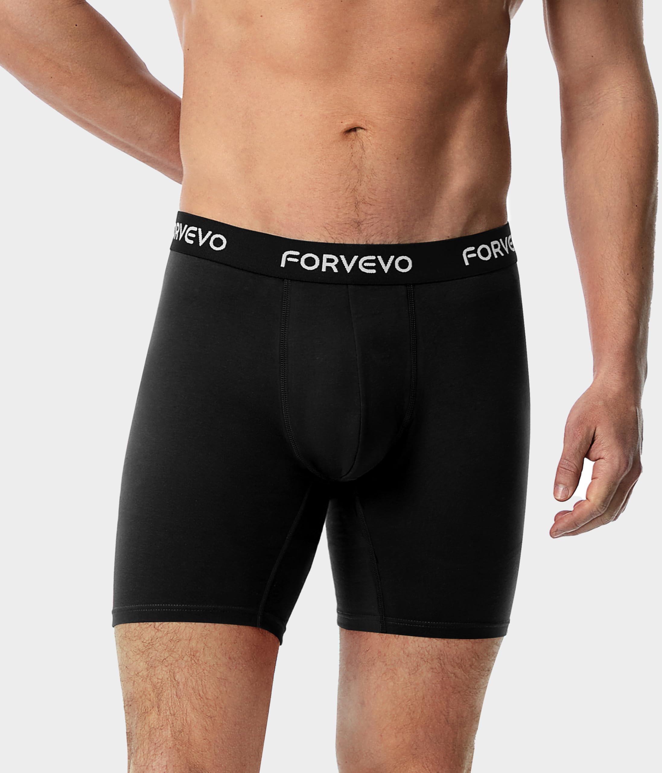 FORVEVO Bokserki męskie z długimi nogawkami, 6 sztuk, oddychające, męskie majtki, miękka elastyczna bielizna (rozmiar M-2XL)