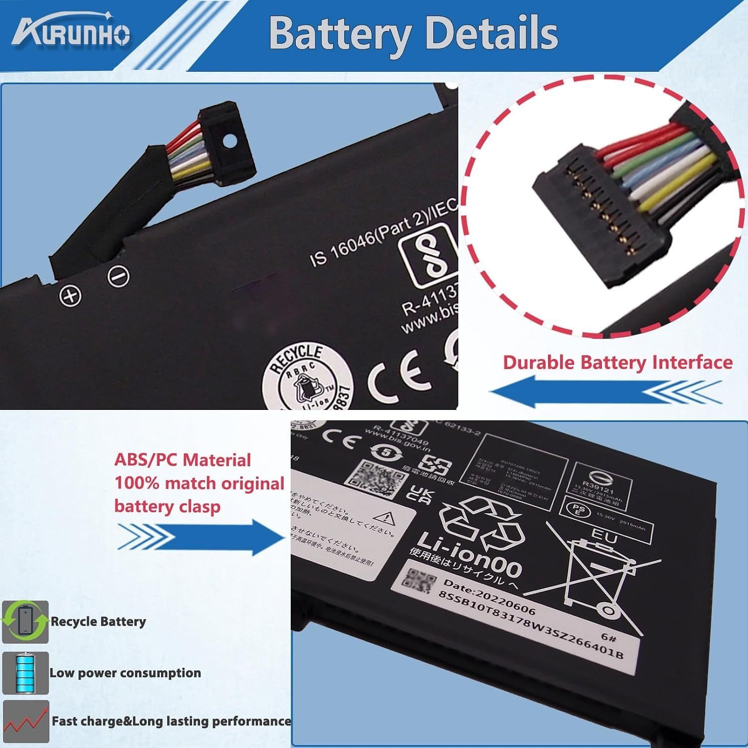Amazon.com: AURUNHO L18C4P90 L18D4P90 L18M4P90 Laptop Battery