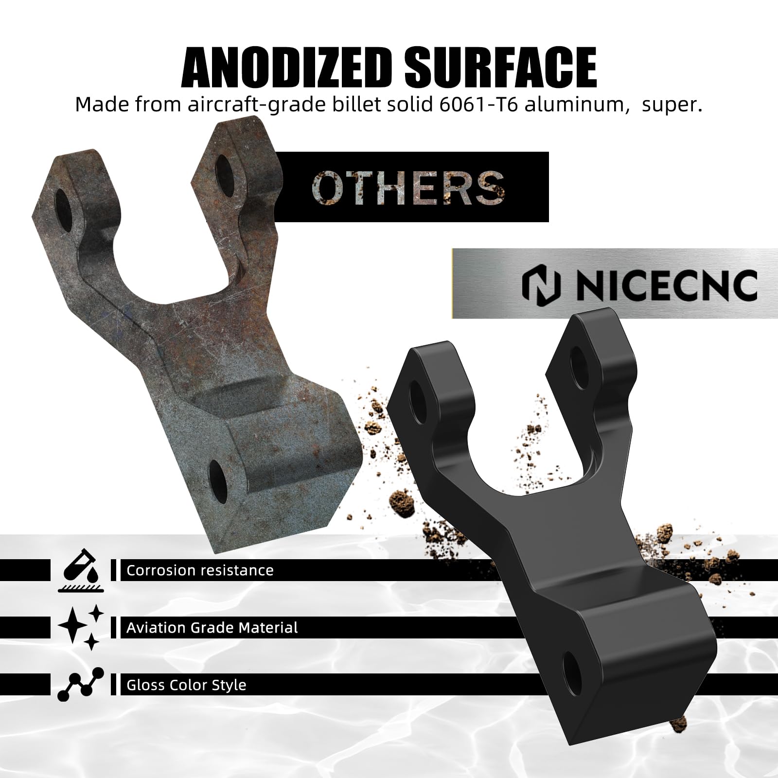 NICECNC ATV Kit d'abaissement avant de 8,9 cm, compatible avec Yamaha Raptor 660R 700, YFZ 450, Blaster 200, Banshee 350 YFZ350 87-08, Warrior 350 87-04, compatible avec Honda TRX400EX TRX450R