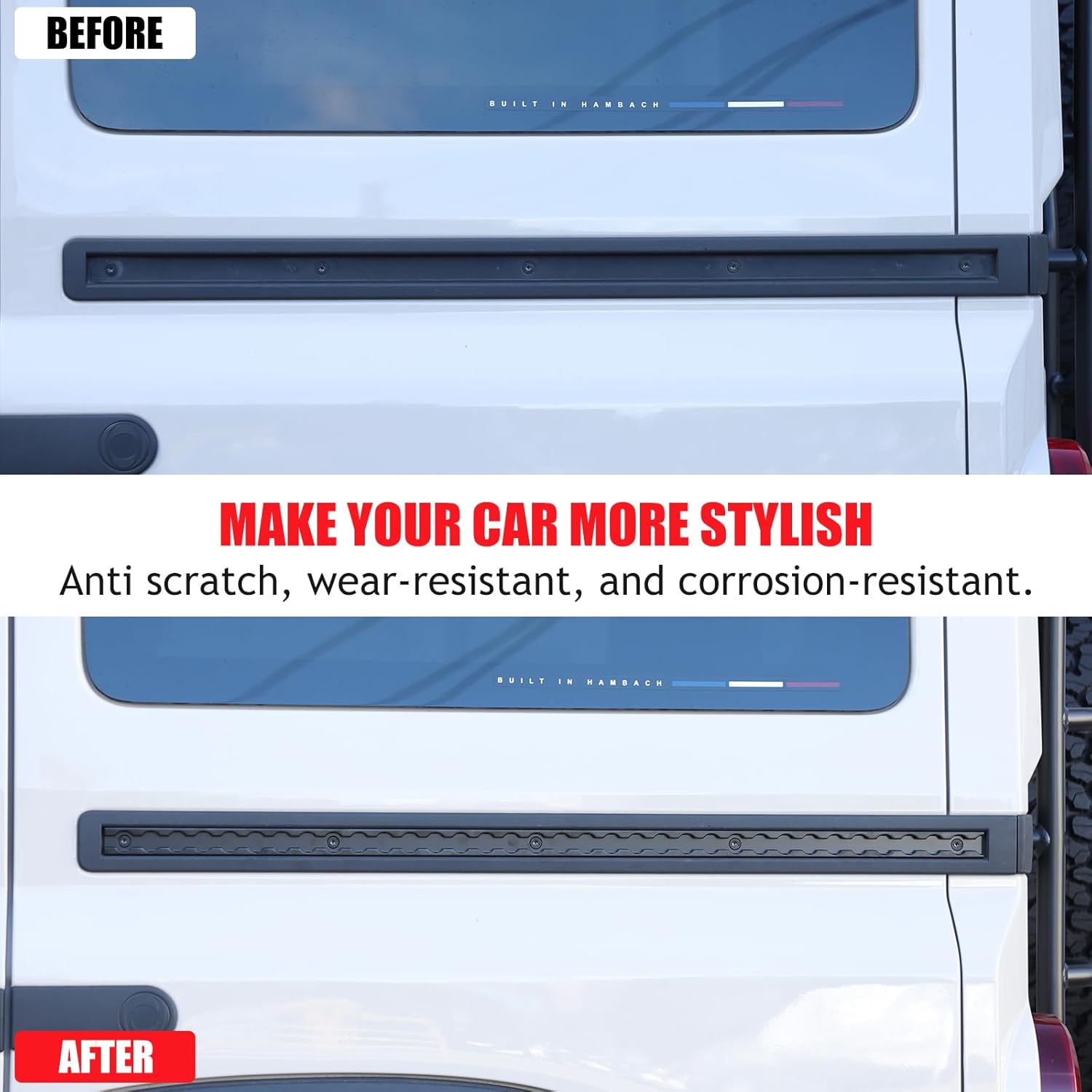 Exterior Utility Belt Rails for INEOS Grenadier 2020-2025 Accessories, Car Body Expansion Slot Rail Utility Belt, Front/Rear Door Panel Upper L-Track Rails Rack Shelves, Aluminum Alloy (Black)