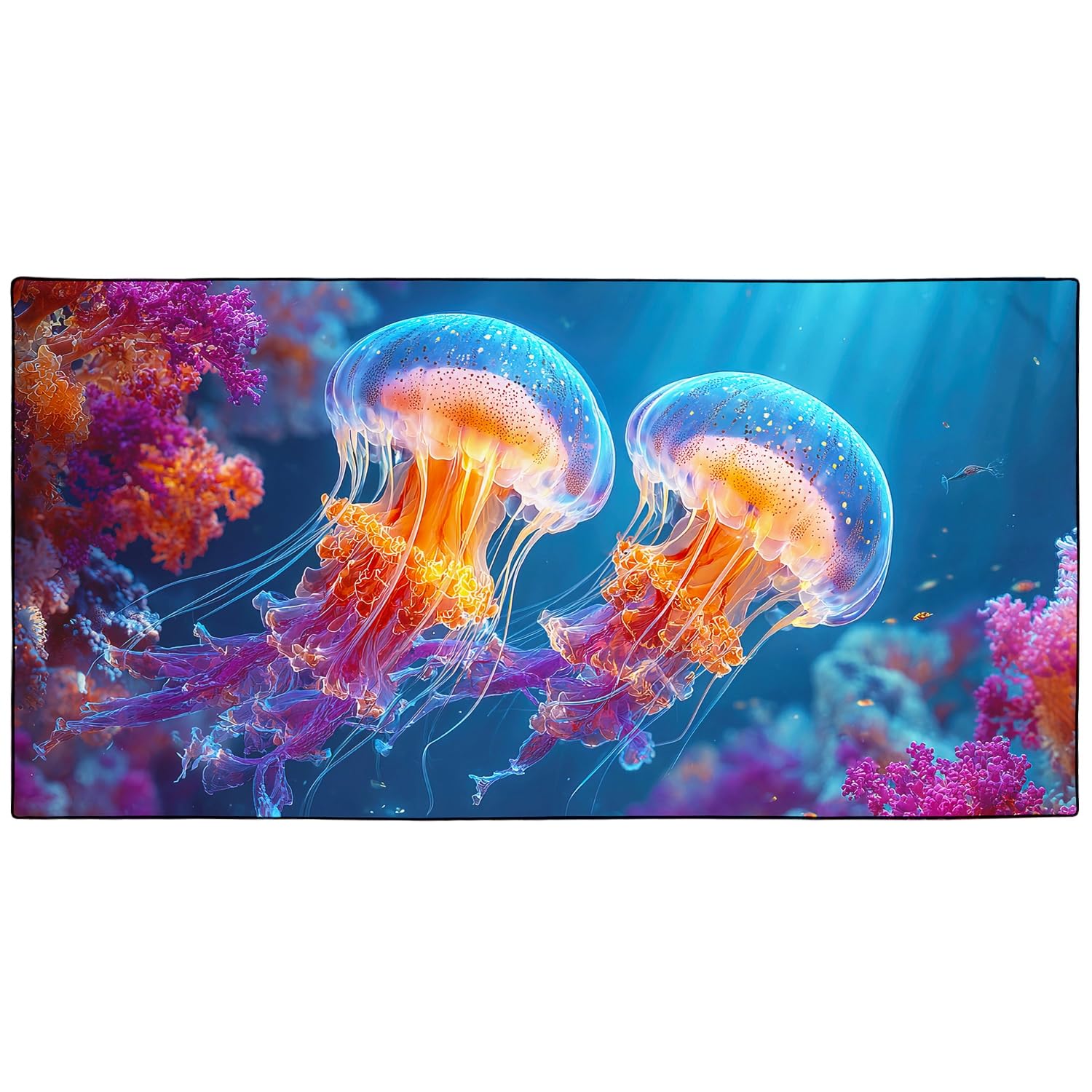 Telo mare colorato con meduse, extra large, 180 x 90 cm, 250 g/m², in microfibra, senza sabbia, ad asciugatura rapida, ideale come regalo per le vacanze, con borsa per il trasporto, per