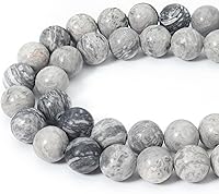 Vista 27 de 45 piezas de cuentas de piedra natural de 0.31 pulgadas de ágata pavo real, cuentas sueltas redondas de piedra de energía curativa para hacer joyas