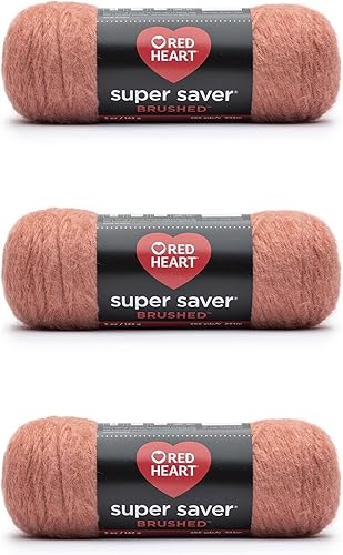 Miniatura 5 de Red Heart - Ovillo metálico Super Saver Metallic de color rojo, paquete de 3 unidades de 5 onzas, acrílico, mediano número 4 (lana peinada), 255