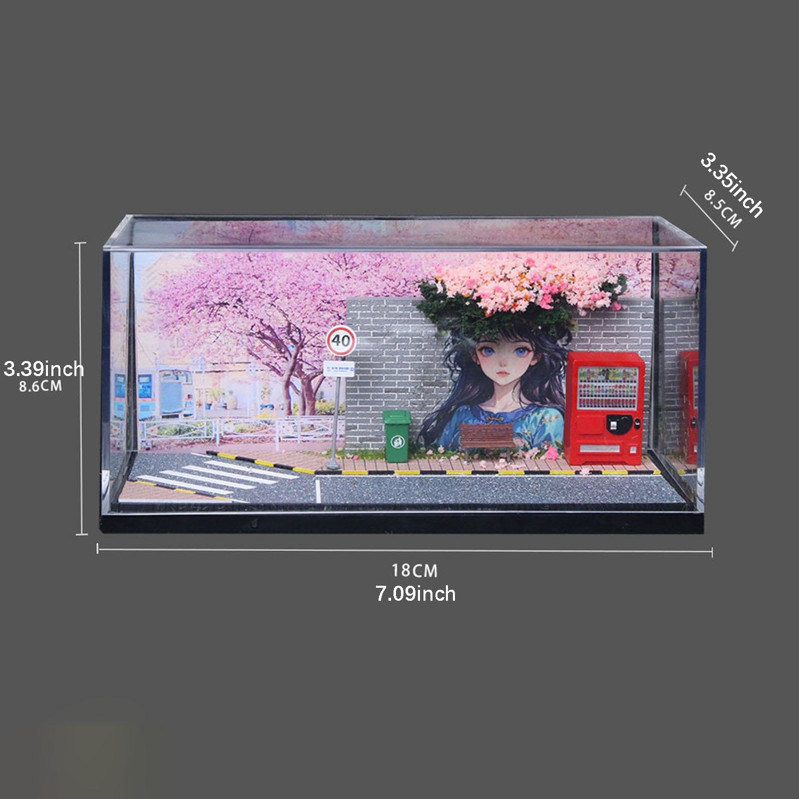harayaa 1/64 Diorama Vitrine, Dekorativ, Staubdicht, Und Kreativ für Modellautos